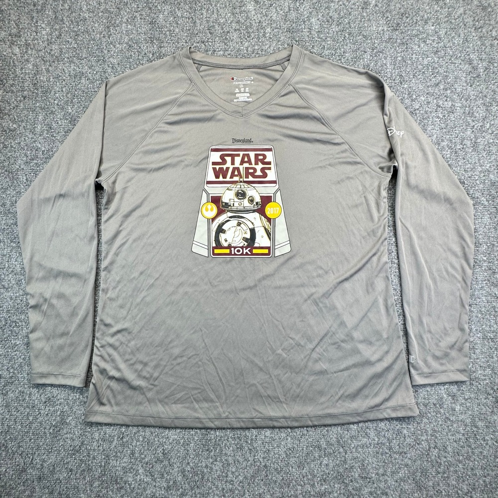 Champion Star Wars Disneyland 10K BB-8‎ Shirt Mens XL Gray Excellent Long Sleeve